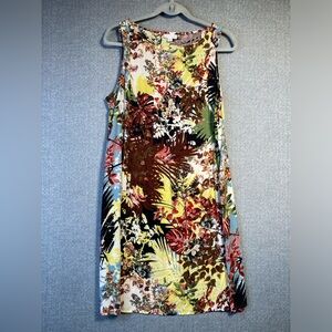 J. Jill Medium Petite Women’s Tank Dress Pockets Sleeveless Midi Casual Abstract